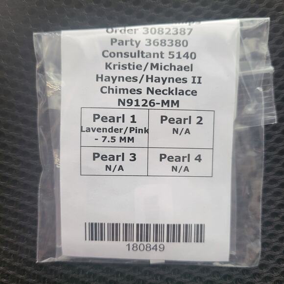 Vantel Chimes Necklace - Lavender/Pink 7.5 MM Pearl - NEW - Picture 4 of 4